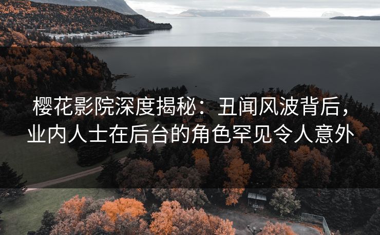 樱花影院深度揭秘:丑闻风波背后,业内人士在后台的角色罕见令人意外 樱花影院深度揭秘:丑闻风波背后,业内人士在后台的角色罕见令人意外